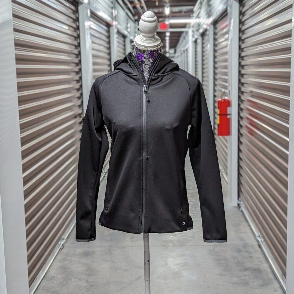 GapFit Black Athleisure Performance Athletic Zip Up Jacket Size Small Utility‎
